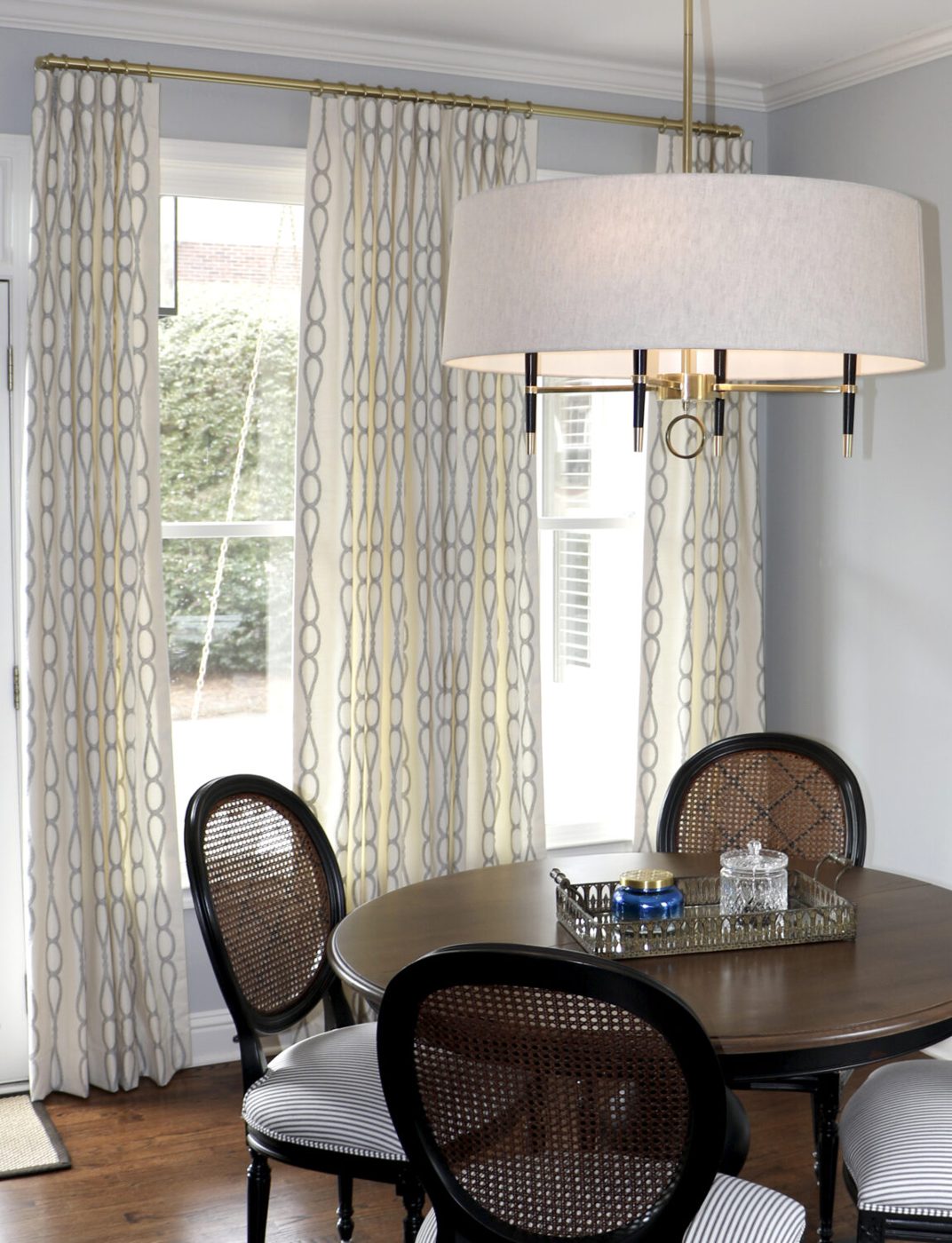 Dining room drapery panels