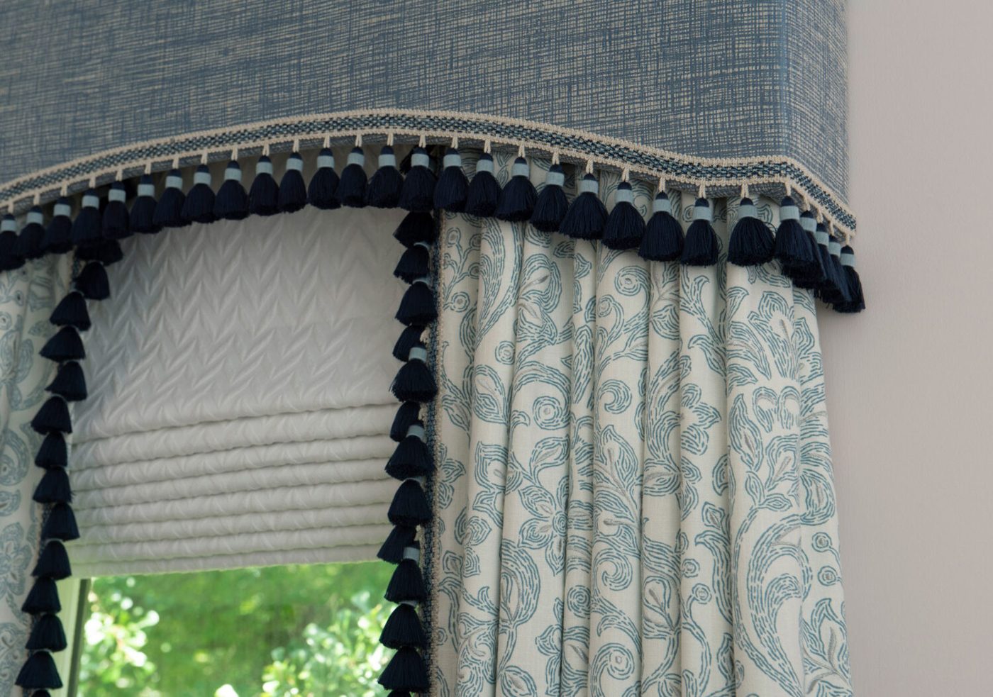 Custom valance and roman shade by Stitch Above The Rest